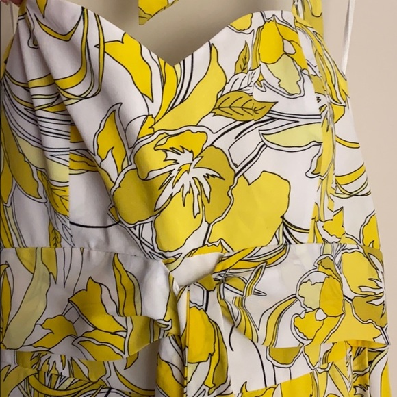NWOT Bar 3 white & yellow maxi backless dress - Picture 4 of 8